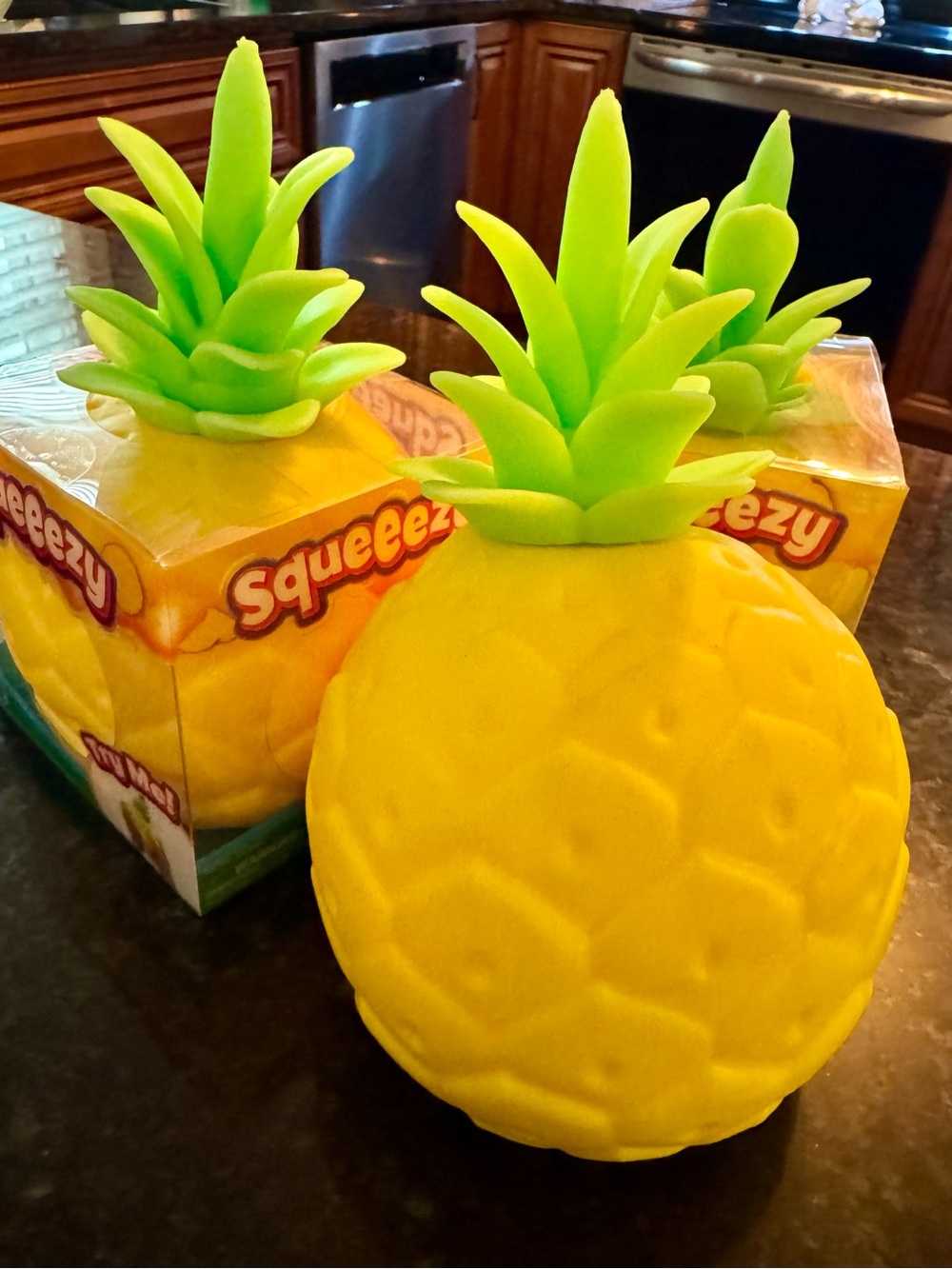 Pineapple Squishy Toy - Yellow with Green Top